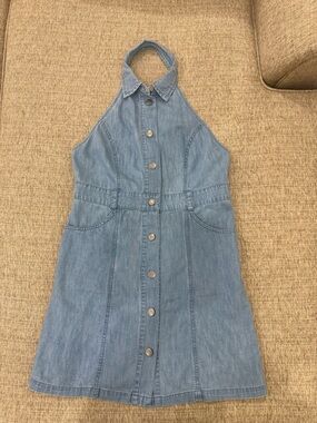 Free People Denim Halter Button-Front Dress NWT - read description!!!